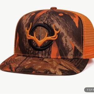 Camo and Orange Mesh Trucker Hat